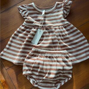 Quincy Mae Flutter Sleeve Dress & Bloomers Set – Size 0-3M – NWT